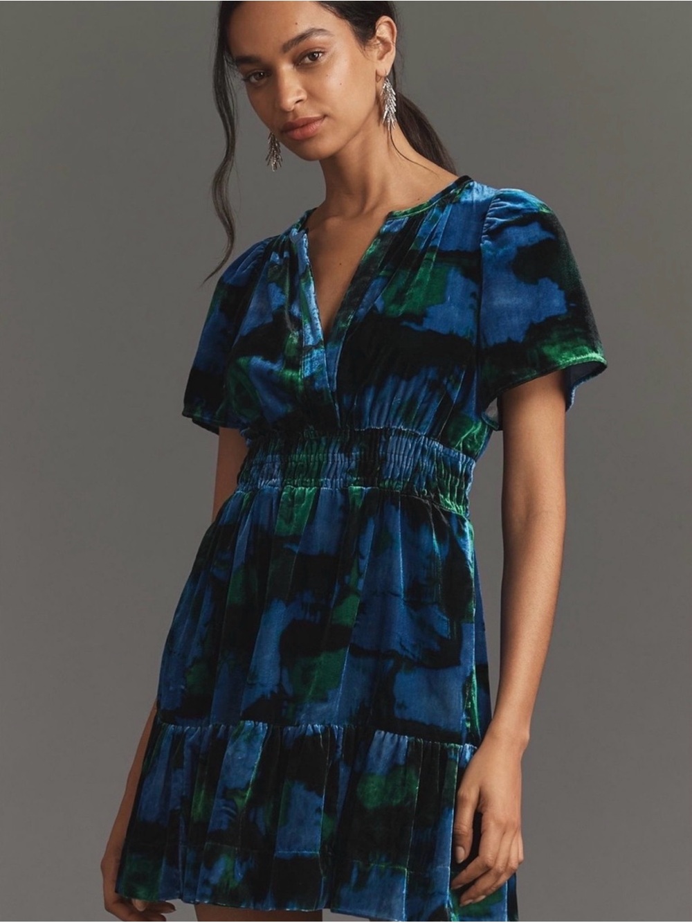 MAEVE SOMERSET VELVET MINI DRESS